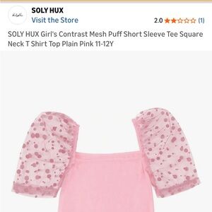 SOLY HUX Pink Mesh Puff Sleeve Tee